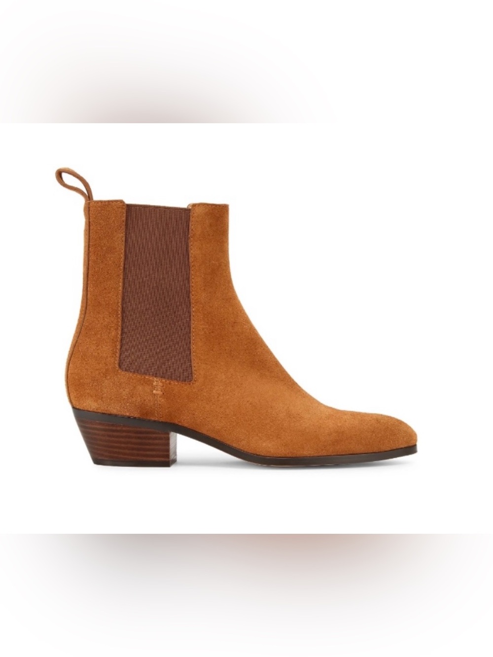 Chelsea Suede Leather Ankle Booties — Size 9
